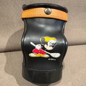 Mickey Mouse Miniature Golf Caddy Plastic Cup Disney Brown Black
